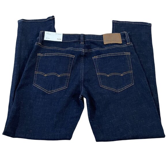 American Eagle Next Level Flex Slim Straight Jeans Mens Size 30x30 Dark Wash New - Picture 4 of 5